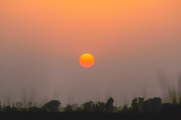 Sunset in the countryside of the Punjab 