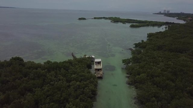 Lost boat in Canal in Lapu Lapu, Cebu Philippines
