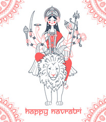 goddess Durga Greeting card Navratri