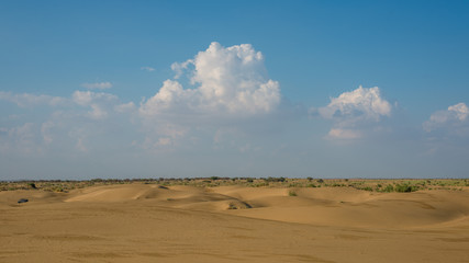 Fototapeta na wymiar Dunes of Thar Desert. Sam Sand dunes, Rajasthan, India