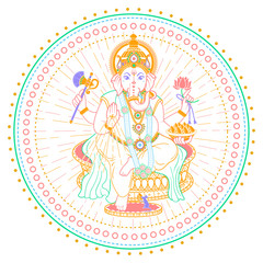 Ganesh Chaturthi linear style icon