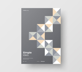 Fototapeta premium Amazing business presentation vector A4 vertical orientation front page mock up. Modern corporate report cover abstract geometric illustration design layout. Company identity brochure template.