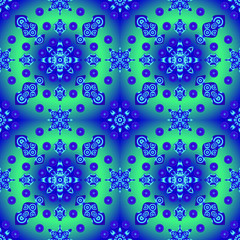 Seamless endless vector repeating multicolored bright ornament of different colors