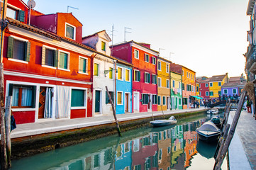 Burano,Italy .  famous colorful buildings