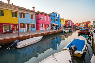 Burano,Italy.  famous colorful buildings