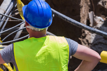 Heavy work for a construction worker on the site.