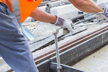 Heavy work for a construction worker on the site.