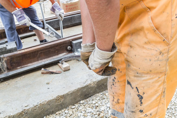 Heavy work for a construction worker on the site.