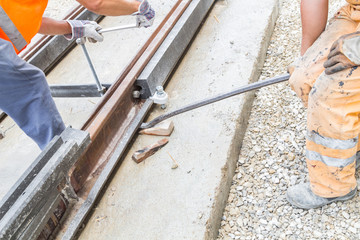 Heavy work for a construction worker on the site.
