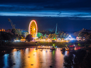 Summer festival in Olympic Park in Munich at Night, Germany