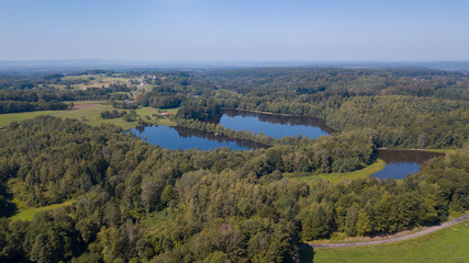 Fototapeta na wymiar Luftbild Region der 1000 Seen im Haute Saone, Frankreich