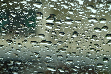 drops of water on glass