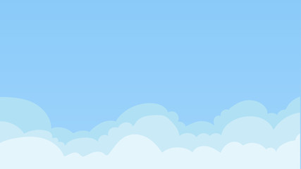 Landscape blue sky and white clouds on sunny day.Sky and cloud background.cartoon sky concetp.Vector illustration