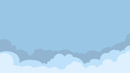 Landscape blue sky and white clouds on sunny day.Sky and cloud background.cartoon sky concetp.Vector illustration