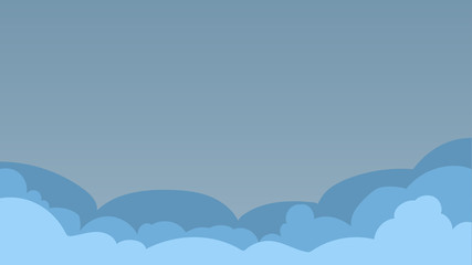 Landscape blue sky and white clouds on sunny day.Sky and cloud background.cartoon sky concetp.Vector illustration