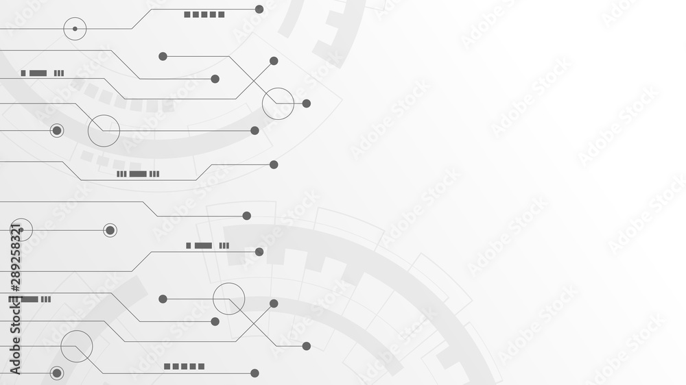 Poster Abstract geometric Circuit connect lines and dots.Simple technology graphic background.Illustration Vector design Network technology and Connection concept.