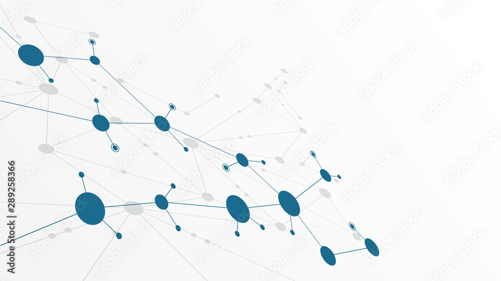 Poster Abstract geometric Circuit connect lines and dots.Simple technology graphic background.Illustration Vector design Network technology and Connection concept.