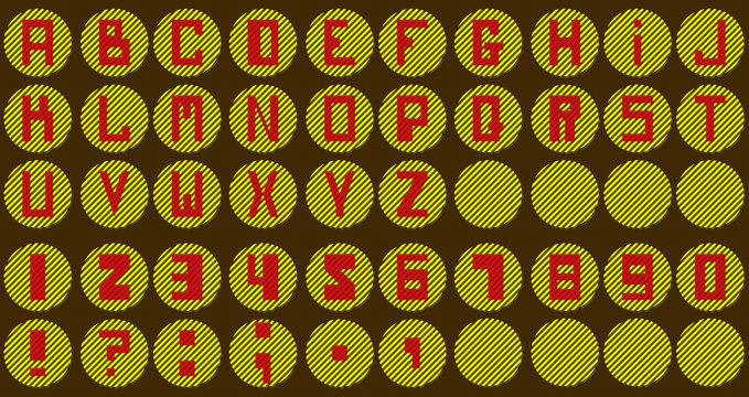 The font and numbers on the basis of straight lines and color game. Unusual shape for brochures, comics, magazines, etc.