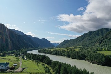 Katun river in the Chemal district of the Altai Republic, Russia