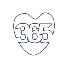love care 365 infinity logo icon design illustration outline