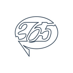 Balloon communication 365 infinity logo icon outline illustration