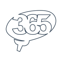 brain idea 365 infinity logo icon design illustration outline