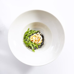 Risotto with squid top view