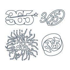 star time hand anniversary 365 infinity logo icon outline
