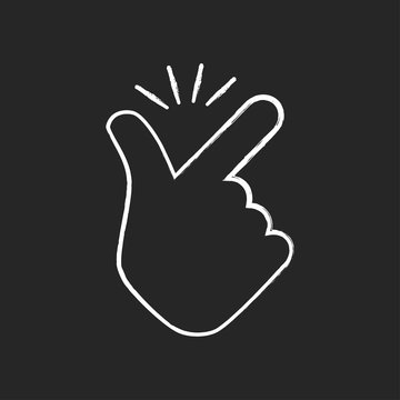 Thin line snap finger like easy chalk icon
