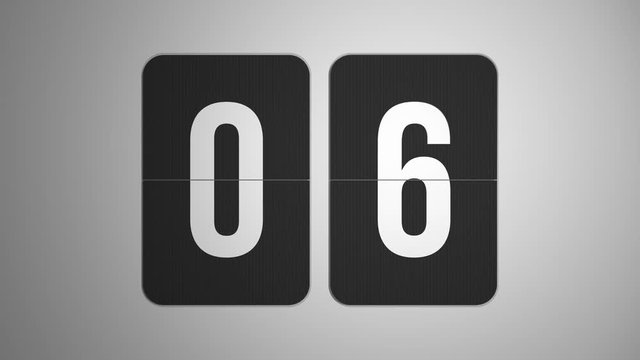 Black and White Flipboard 10 Second Countdown. Ten Second Counter for Top 10 Lists and Event Videos. Counts 10-0 in real time.