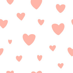 Hand drawn seamless pattern with hearts