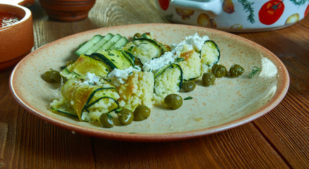 Herby Couscous Stuffed zucchinit Rolls