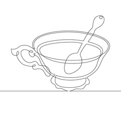 continuous single drawn line art doodle tea, cup, coffee