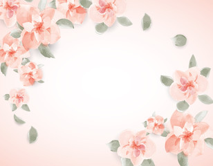 Floral spring vector for wedding greeting text