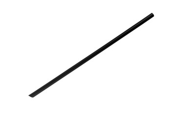 Black straw isolated on white background.