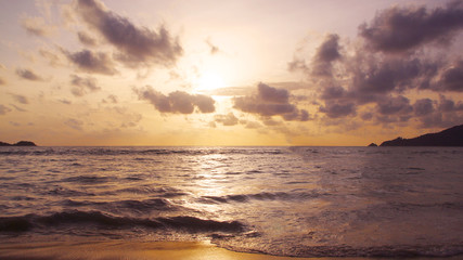 Fototapeta na wymiar Sunset on the beach, Patong, Phuket, Thailand