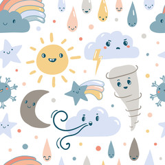 Funny weather seamless patrern