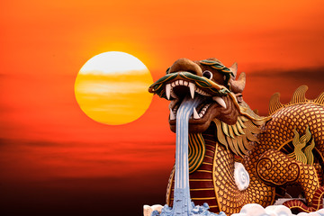 Huge dragon statue background