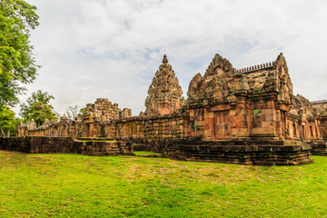 sand stone castle, phanomrung in Buriram province, Thailand. Religious buildings constructed by the ancient Khmer art, Phanom rung national park in North East of Thailand