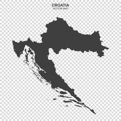 vector map of Croatia isolated on transparent background
