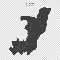 vector map of Congo isolated on transparent background