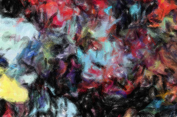 Abstract art background for interior wall prints, decorate printable products and create trendy graphic or web works. Large brush strokes drawing on canvas. Bright colors and unusual form design