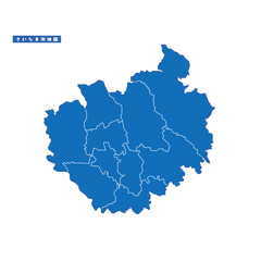 さいたま市地図 シンプル青 市区町村