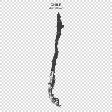 political map of Chile on isolated on transparent backgropund