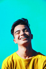 Obraz premium Portrait of a young man with brackets