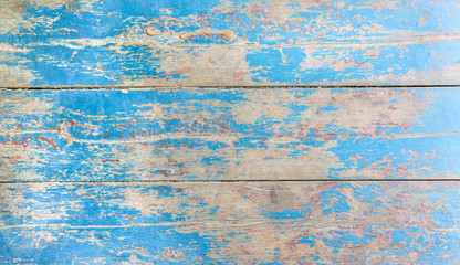Old vintage blue and beige painted wooden planks. Rustic background texture.