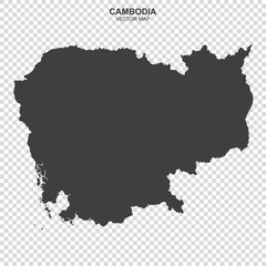 Fototapeta premium vector map of Cambodia isolated on transparent background