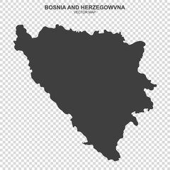 vector map of Bosnia and Herzegovina isolated on transparent background