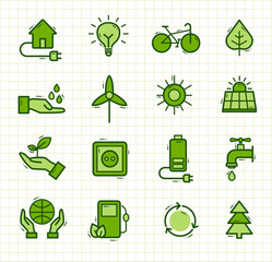Ecology Icons, Organic Natural Symbols