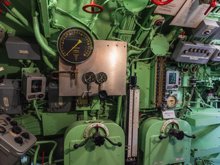 u boat from the inside with instruments